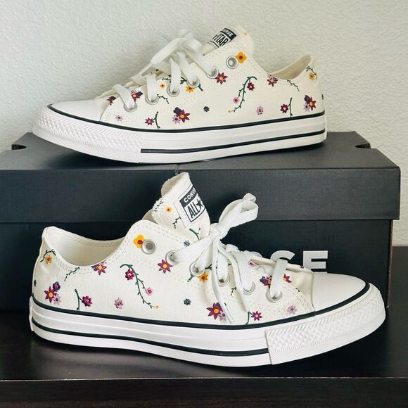 Converse Shoes - Converse Chuck Taylor All Star Floral Embroidery Low Top Women's 8 Canvas
